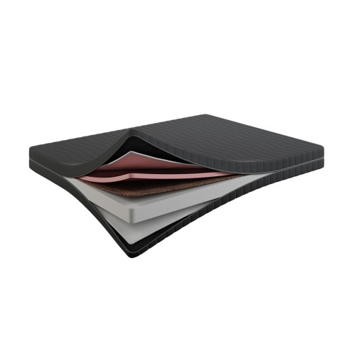 Materac Coco Memory Foam 15 cm – VISCO + Kokos + PUR, H3/H3, Pokrowiec Szary PREMIUM