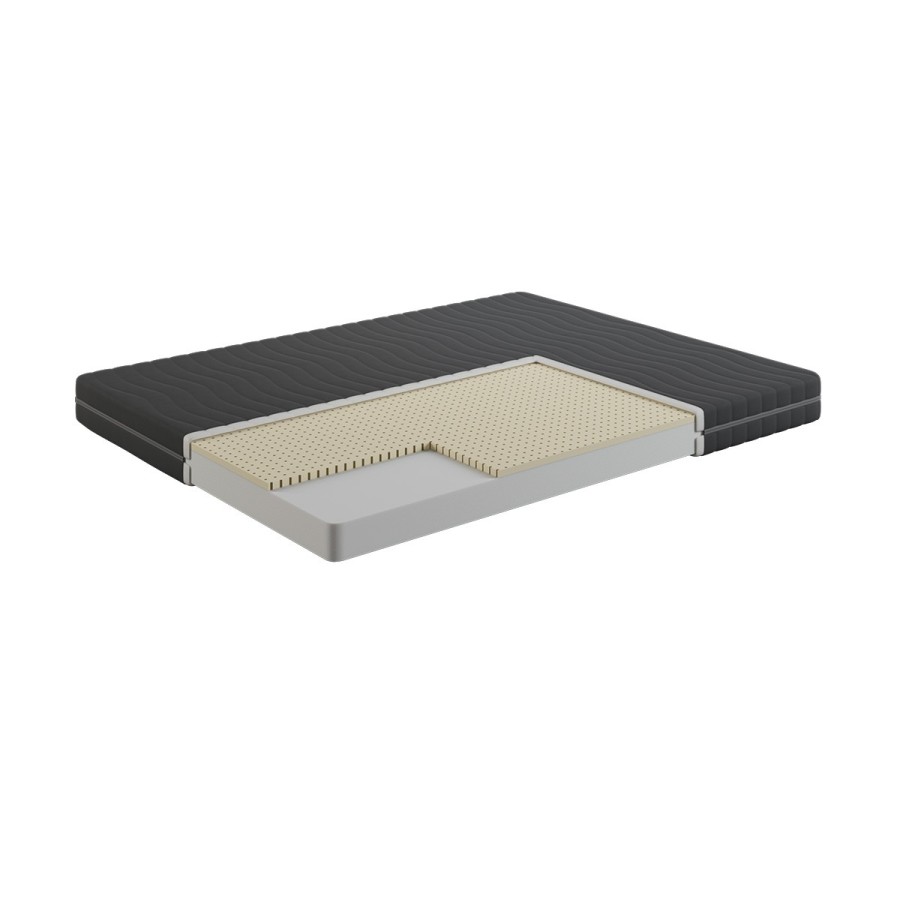 Materac Aero Soft Latex Foam 13 cm – Lateks + PUR, Dwustronny H2/H3, Pokrowiec Szary PREMIUM