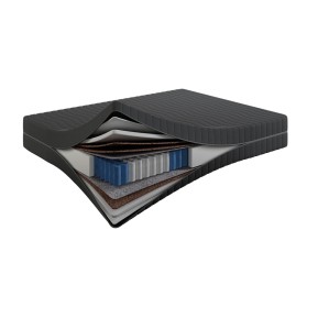 Materac Coco Shield Spring 21 cm – Sprężynowy, Kokos + PUR, Dwustronny H4/H5, Pokrowiec Szary PREMIUM