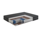 Materac Coco Firm Spring 21 cm – Sprężynowy, Kokos + PUR, Dwustronny H4/H4, Pokrowiec Szary PREMIUM