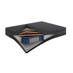 Materac Hybrid Comfort Spring 23 cm – Sprężynowy, Lateks + VISCO + PUR, Dwustronny H2/H3, Pokrowiec Szary PREMIUM