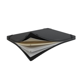 Topper Aero Latex Top 6 cm – Pianka PUR + Lateks, Dwustronny H3/H2, Pokrowiec Szary PREMIUM z owatą, Gumy mocujące