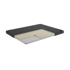 Topper Aero Latex Top 6 cm – Pianka PUR + Lateks, Dwustronny H3/H2, Pokrowiec Szary PREMIUM z owatą, Gumy mocujące