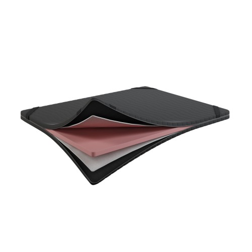 Topper Memory Soft Top 4 cm – Pianka VISCO, Dwustronny H2, Pokrowiec Szary PREMIUM z owatą, Gumy mocujące