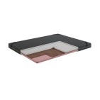 Topper Coco Balance Top 8 cm – VISCO + KOKOS + PUR, Dwustronny H3/H4, Pokrowiec Szary PREMIUM z owatą, Gumy mocujące