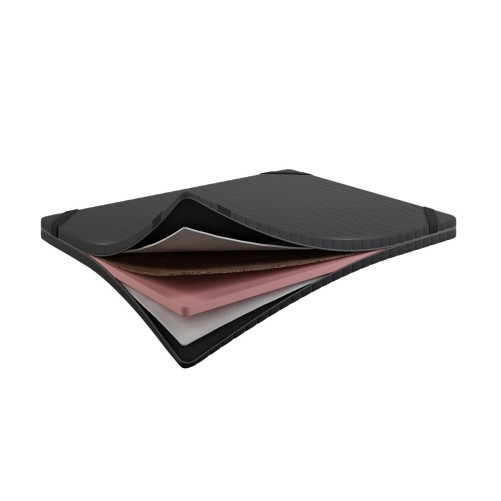 Topper Coco Memory Top 5 cm – VISCO + KOKOS, Dwustronny H3/H4, Pokrowiec Szary PREMIUM z owatą, Gumy mocujące