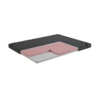 Topper Dual Memory Top 7 cm – VISCO + PUR, Dwustronny H2/H3, Pokrowiec Szary PREMIUM z owatą, Gumy mocujące
