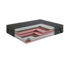 Topper Coco Air Latex Top 7 cm – LATEKS + KOKOS + PUR, Dwustronny H3/H2, Pokrowiec Szary PREMIUM z owatą, Gumy mocujące