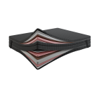 Topper Coco Air Latex Top 7 cm – LATEKS + KOKOS + PUR, Dwustronny H3/H2, Pokrowiec Szary PREMIUM z owatą, Gumy mocujące