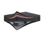 Topper Coco Air Latex Top 7 cm – LATEKS + KOKOS + PUR, Dwustronny H3/H2, Pokrowiec Szary PREMIUM z owatą, Gumy mocujące