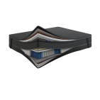 Topper Coco Air Latex Top 7 cm – LATEKS + KOKOS + PUR, Dwustronny H3/H2, Pokrowiec Szary PREMIUM z owatą, Gumy mocujące